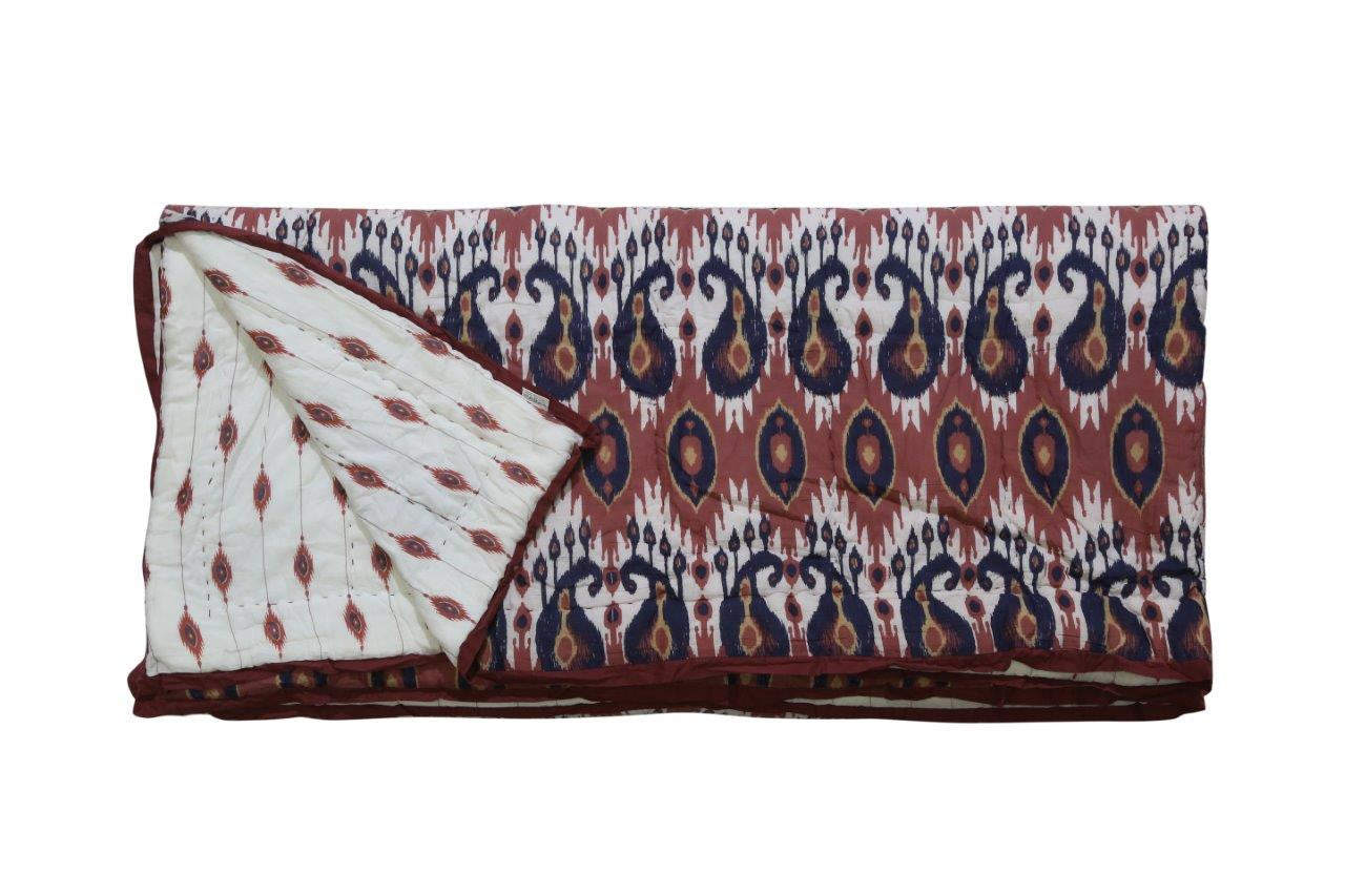 Finch Handcrafted Reversible Quilt with Matching Sham Covers