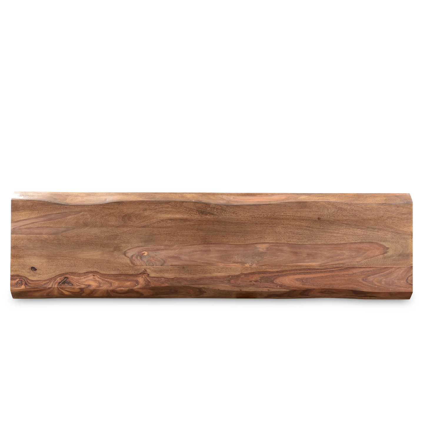 Timbergirl Sheesham Wood Live Edge Bench with black iron legs