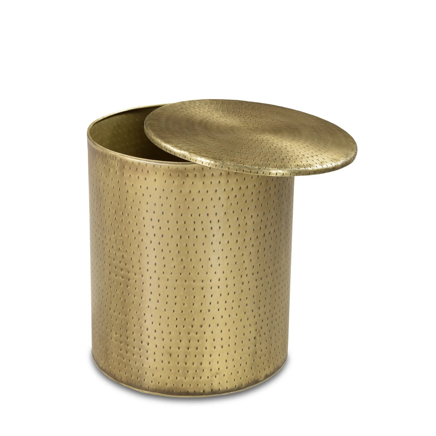 Alevi Drum Gold Iron End Table