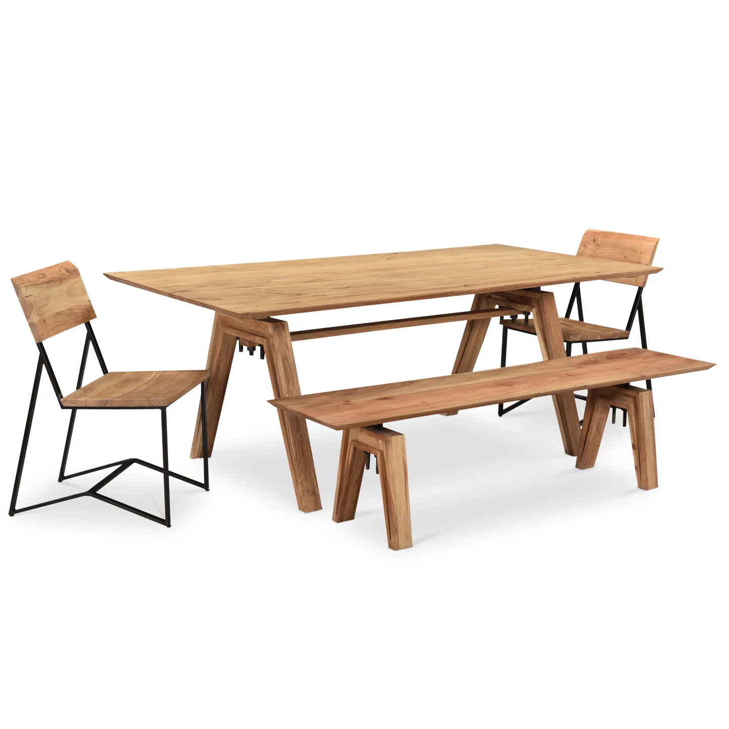 Branch Live Edge Industrial Bench