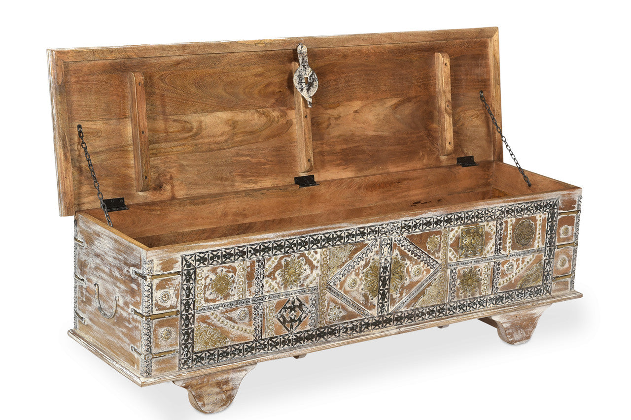 Elephant Wooden Carved Trunk Coffee Table