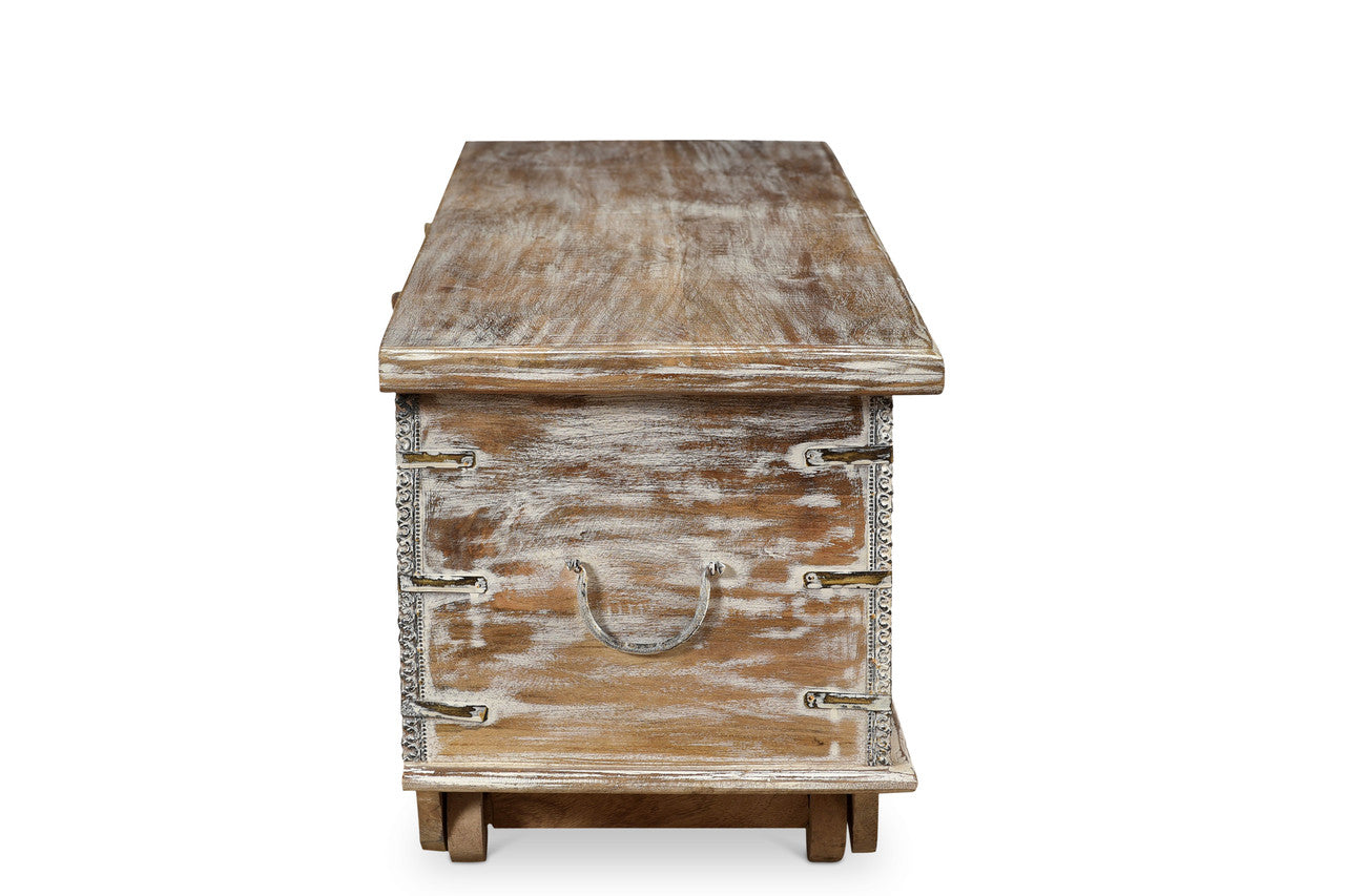 Elephant Wooden Carved Trunk Coffee Table