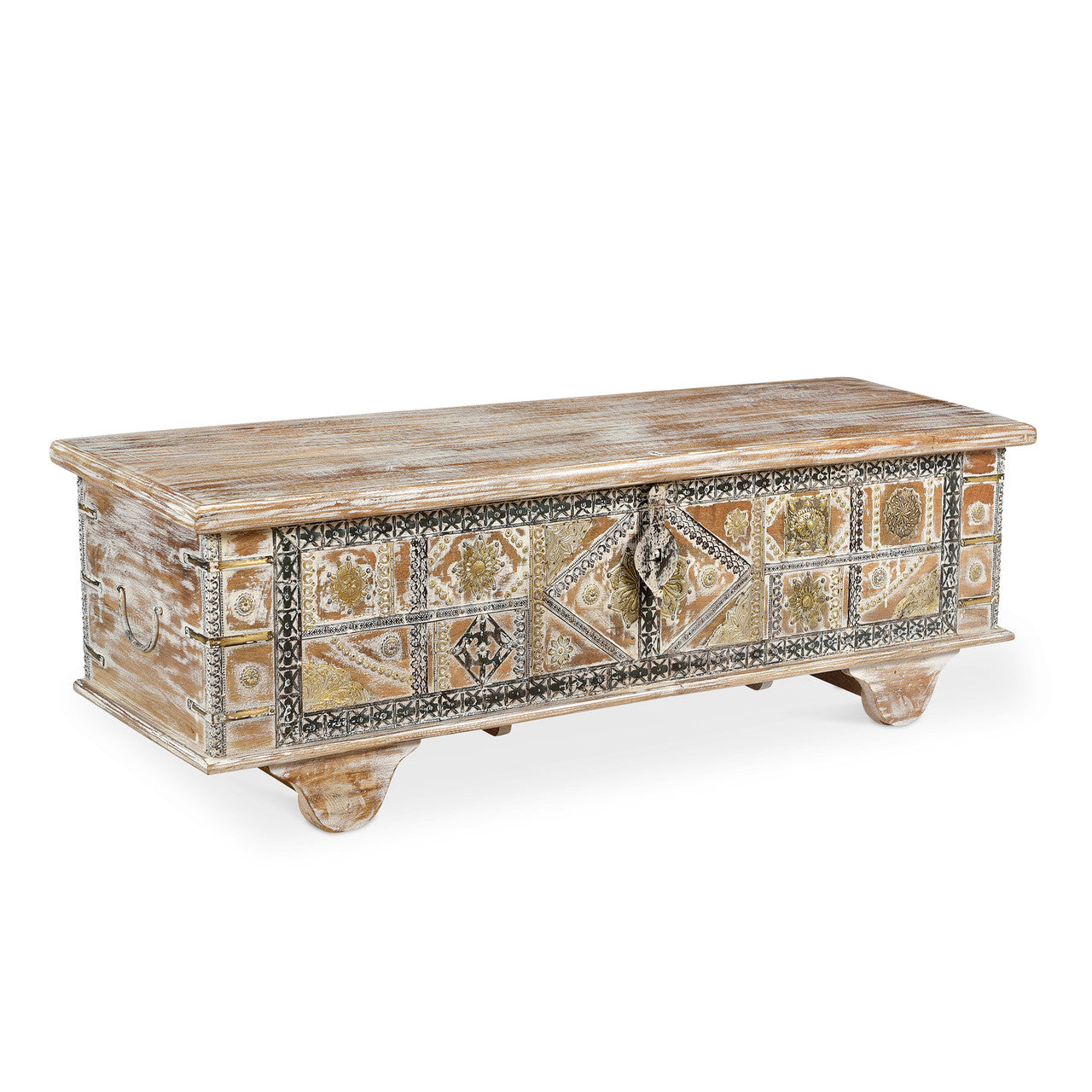 Elephant Wooden Carved Trunk Coffee Table