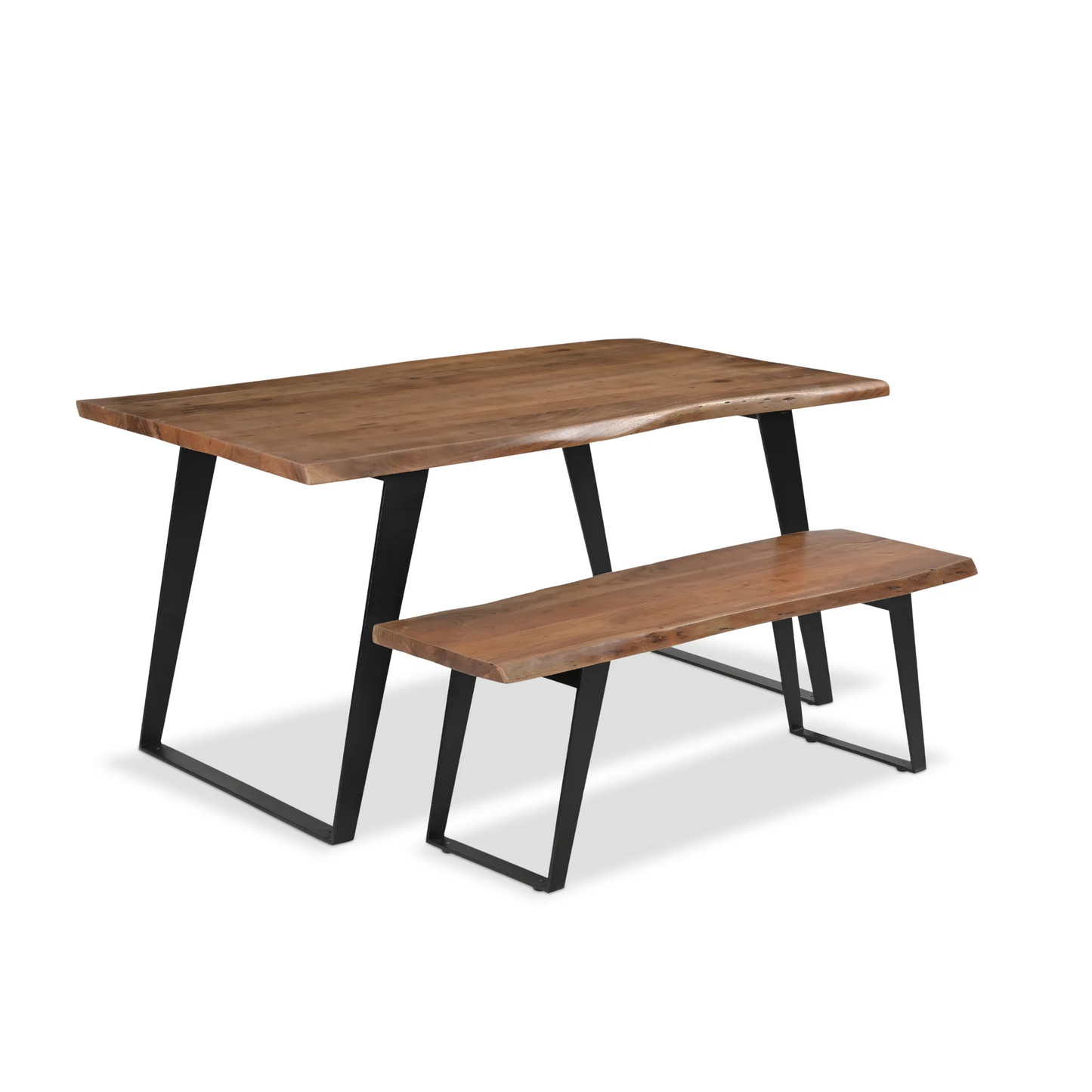 Timbergirl Acacia Live Edge Dining Table Black Legs