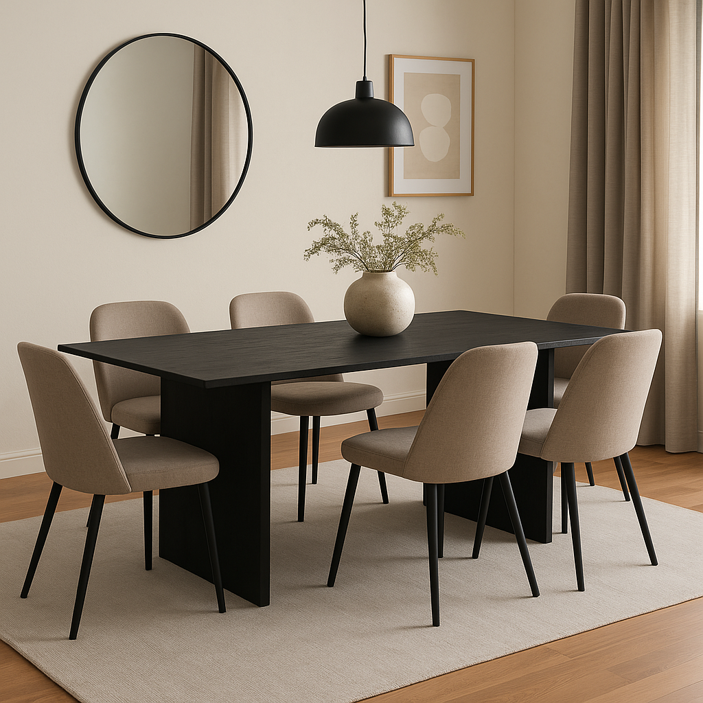 Grackle Solid Wood Dining Table - Black