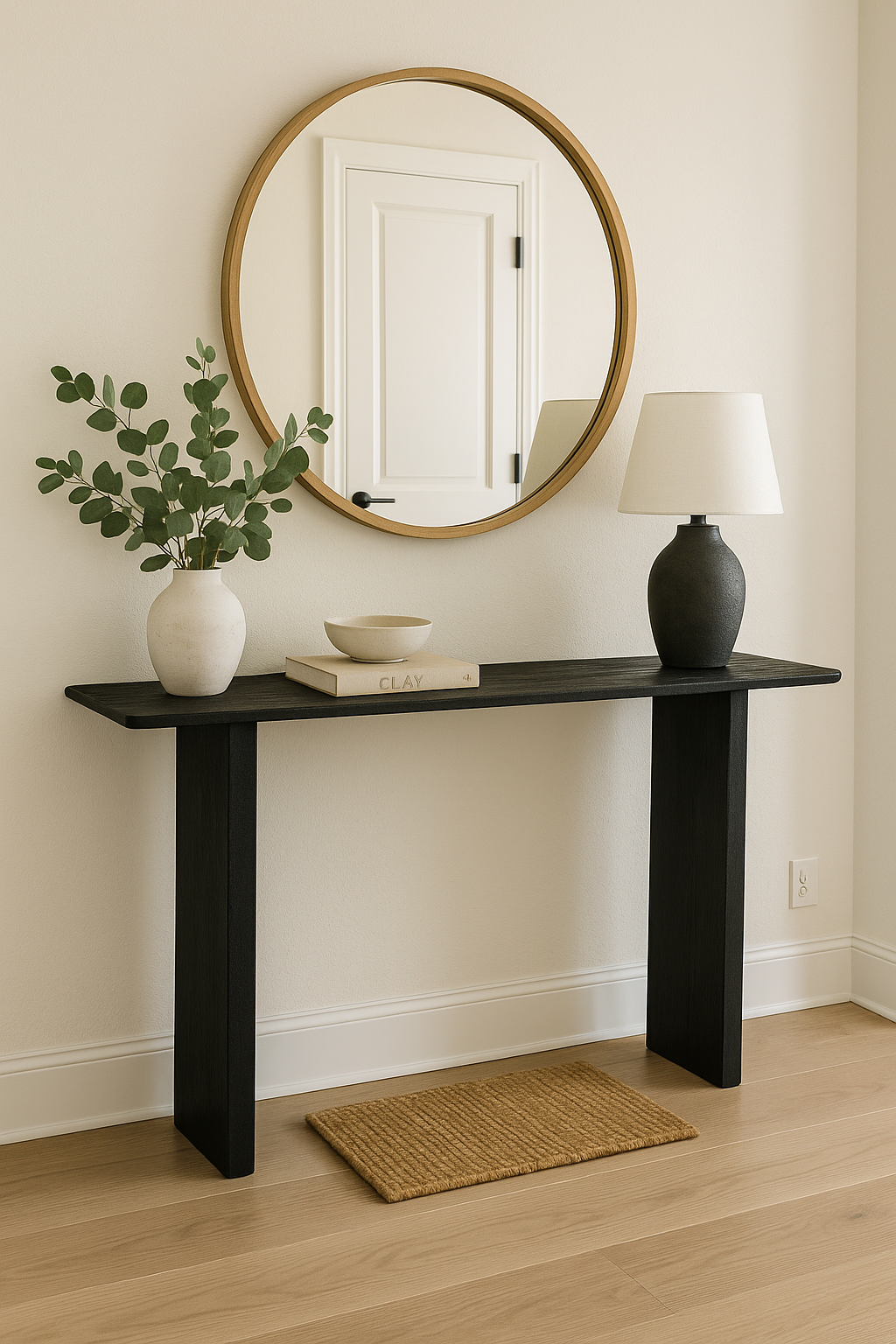 Grackle Solid Wood Console Table - Black