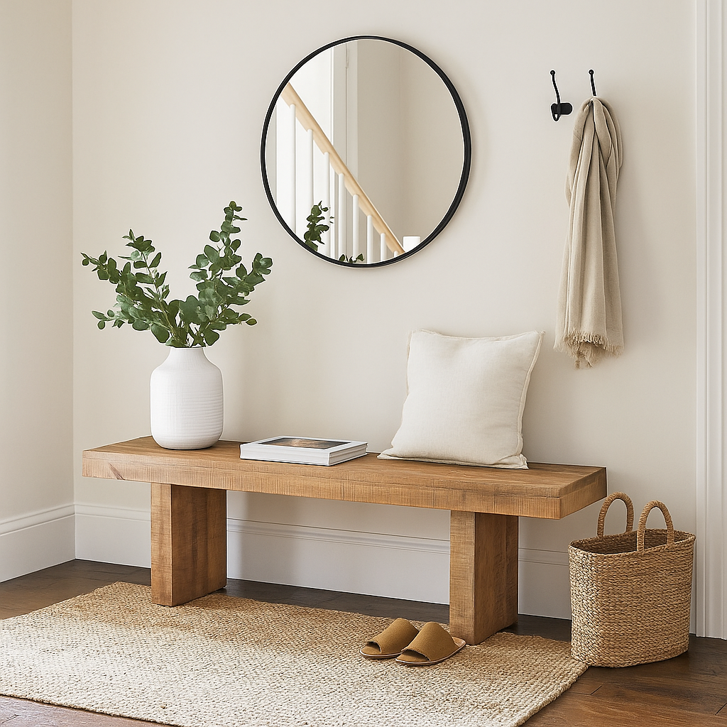 Solid Natural Mango Wood Bench - 60"