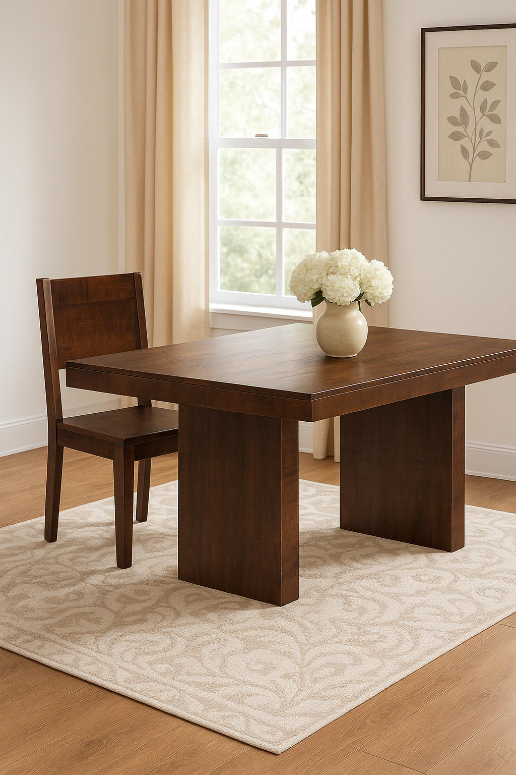Timbergirl Dark Solid Mango Wood Simple Chair- Set of 2