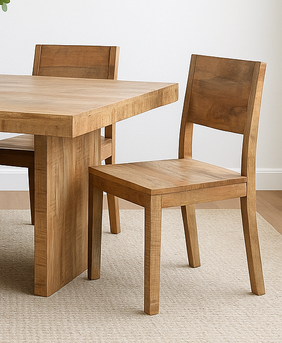 Timbergirl Solid Mango Wood Simple Chair - Set of 2