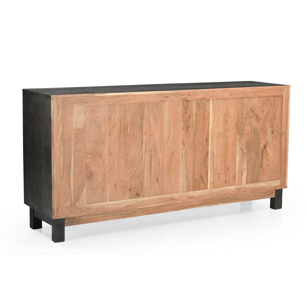 Sparrow Solid Wood 3 Door Media Console - Gray.