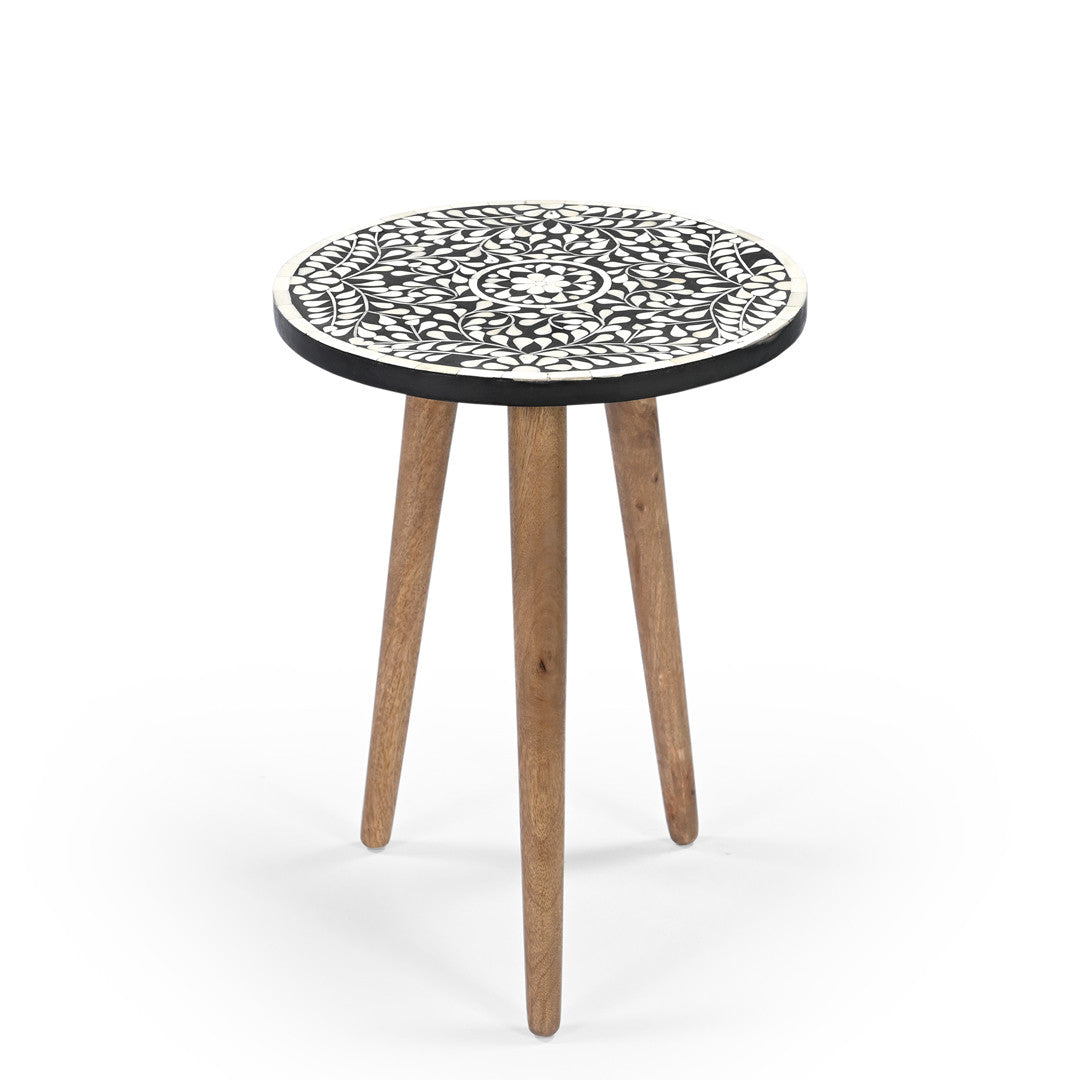 Nilgiri bone inlay end table.