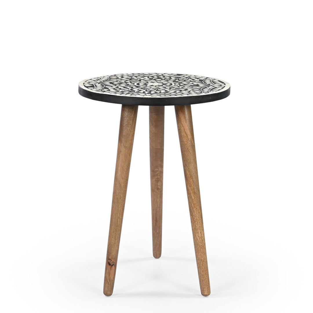 Nilgiri bone inlay end table.