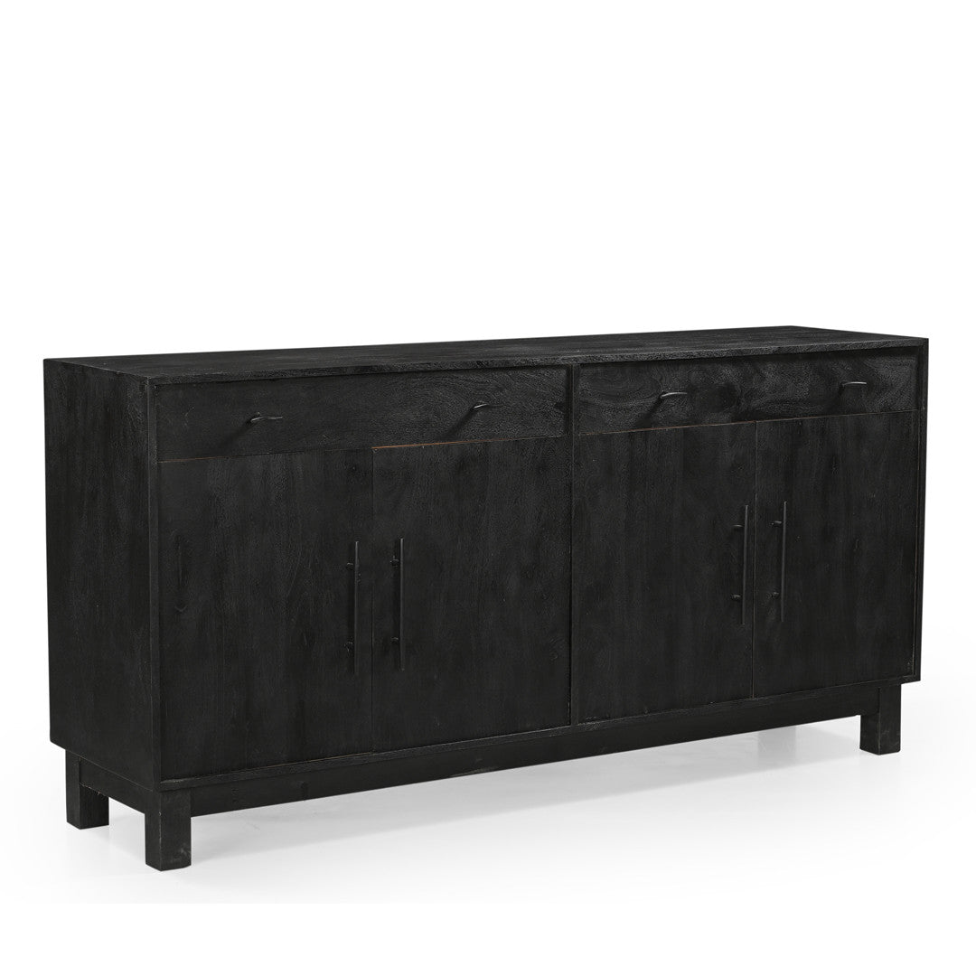 Grackle Solid Wood 4 Door Sideboard Buffet Cabinet - Black.