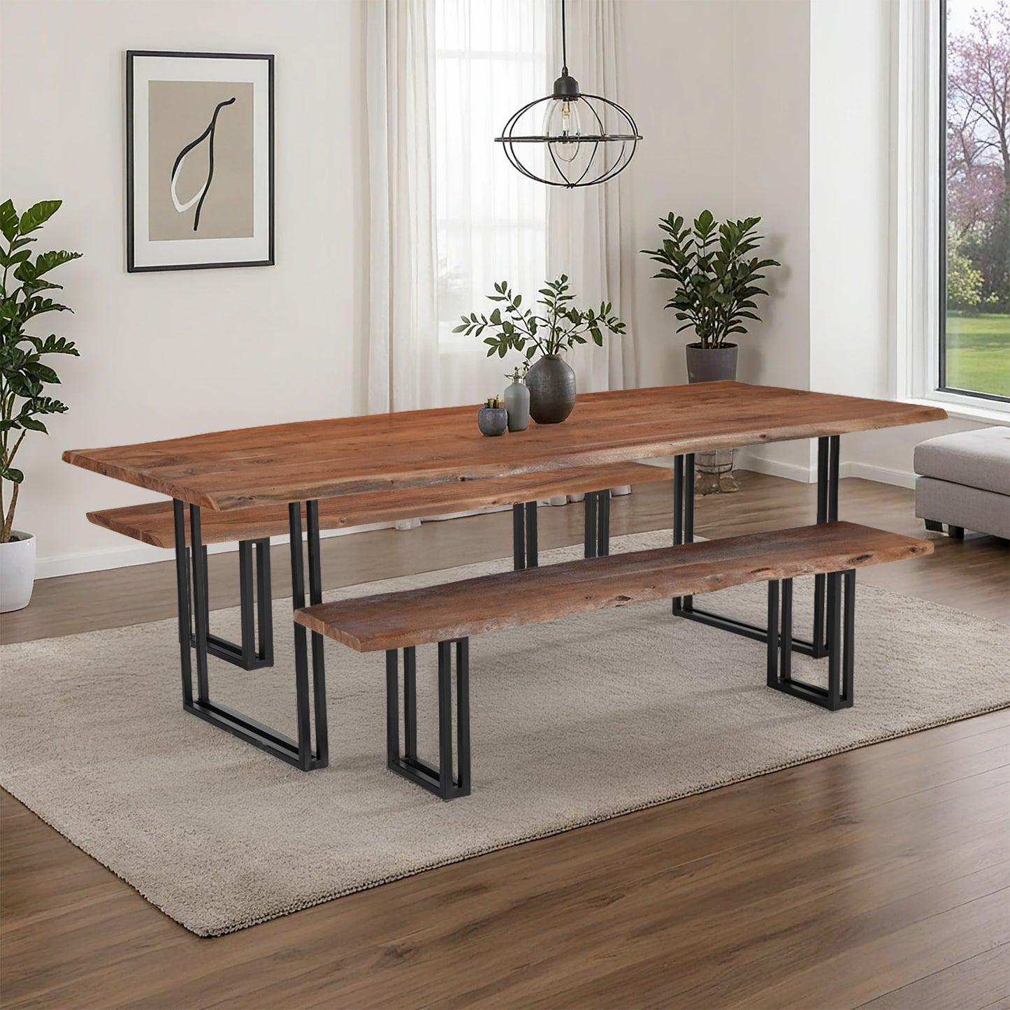 Sparrow Solid Wood Dining Table - Brown