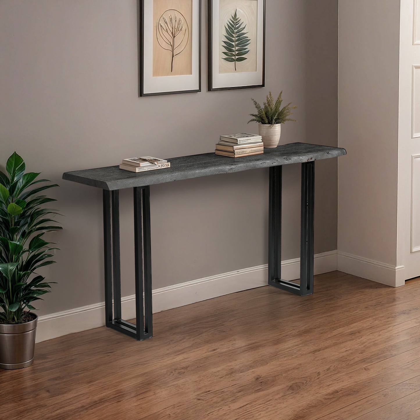 Sparrow Solid Wood Console Table - Gray