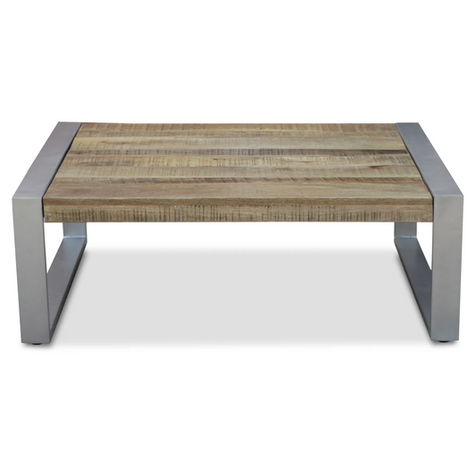 Reclaimed Wood Coffee Table with Silver legs