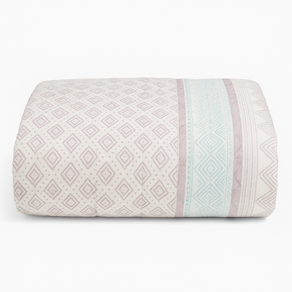 Quail Handcrafted Reversible Quilt with Matching Sham Covers