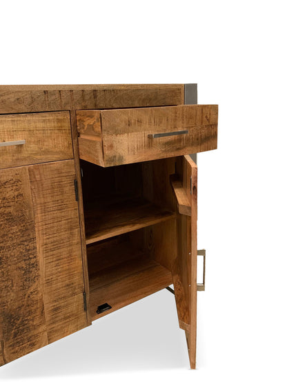 Reclaimed wood Sideboard with Silver Legs