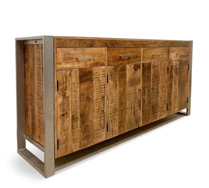 Reclaimed wood Sideboard with Silver Legs