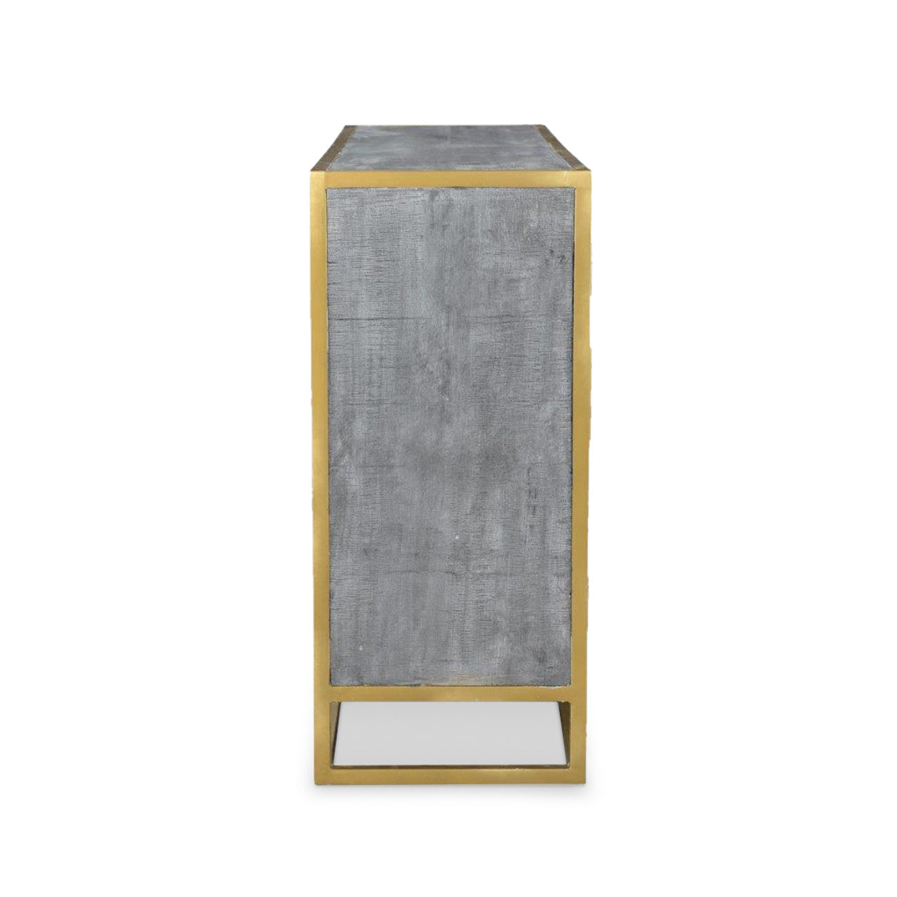 Raven Grey Mango Wood Dining Side board With Gold Iron