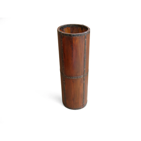 Handcrafted Rustic Wood Umbrella Stand