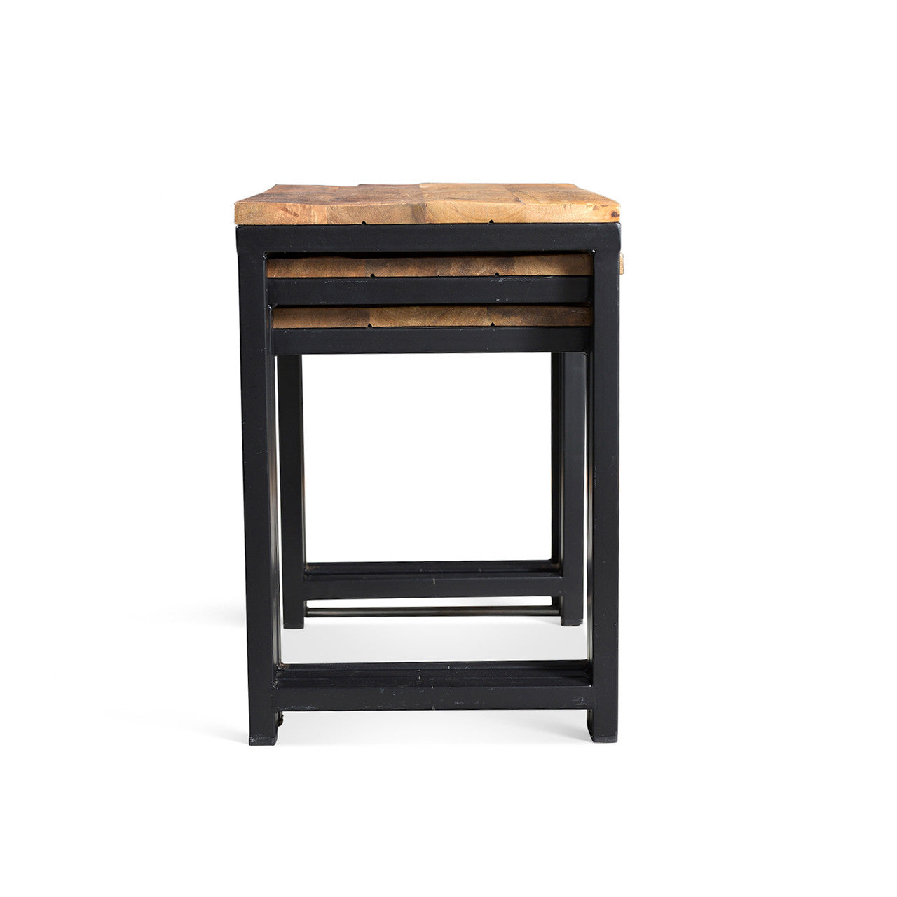 Industrial Wood Metal Nesting Table