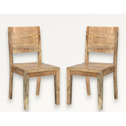 Timbergirl Solid Mango Wood Simple Chair -  Set of 2