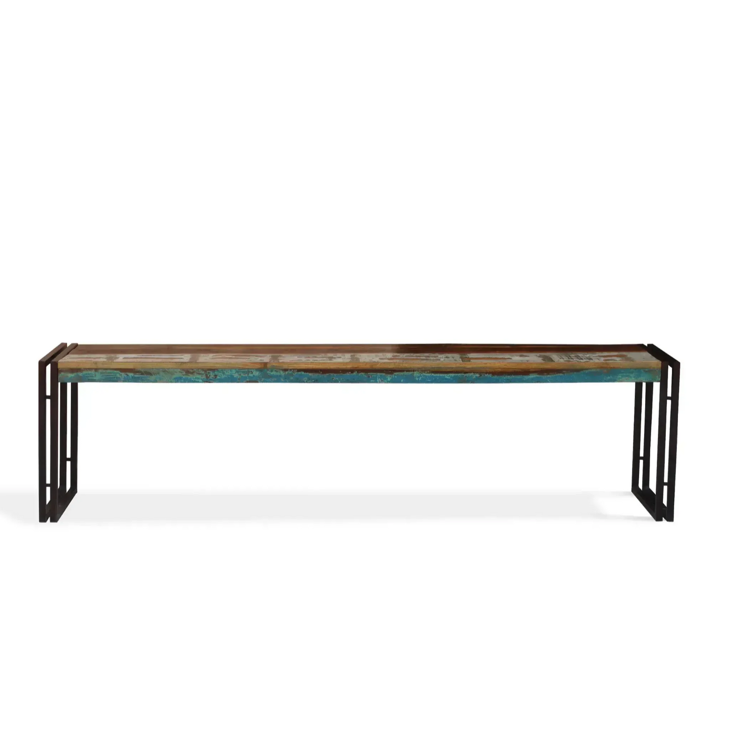 Old Reclaimed Wood Bench with Metal legs