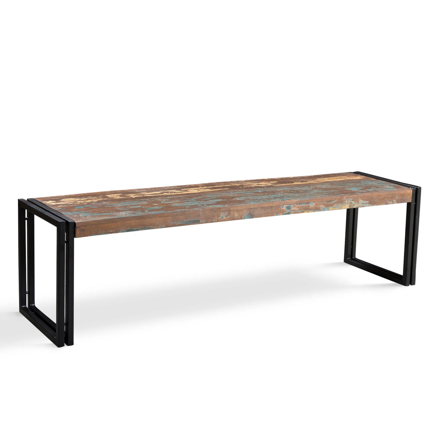 Old Reclaimed Wood Bench with Metal legs