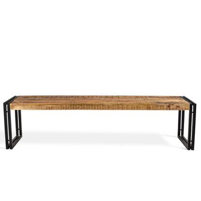 Reclaimed Mango wood Bench with Metal legs