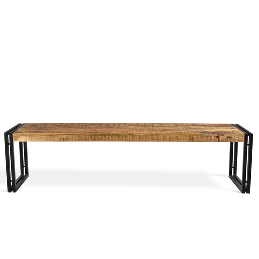 Reclaimed Mango wood Bench with Metal legs