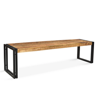 Reclaimed Mango wood Bench with Metal legs