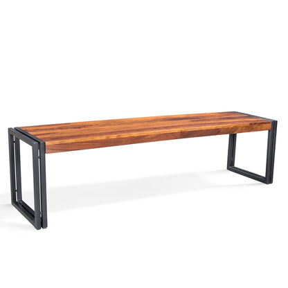 Solid Sheesham Bench with Metal legs