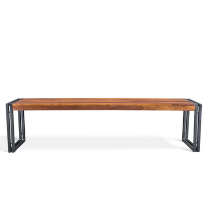 Solid Sheesham Bench with Metal legs