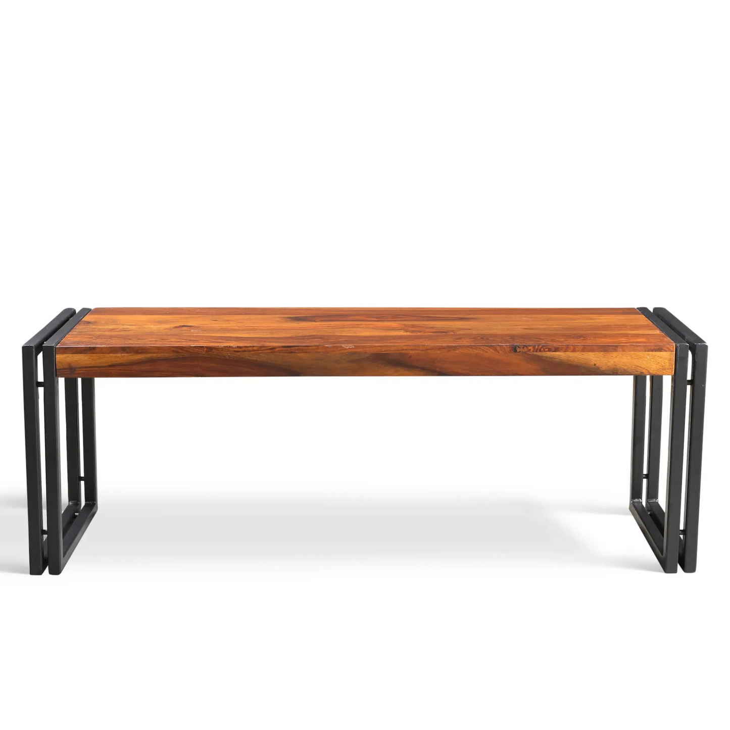 Solid Sheesham Bench with Metal legs