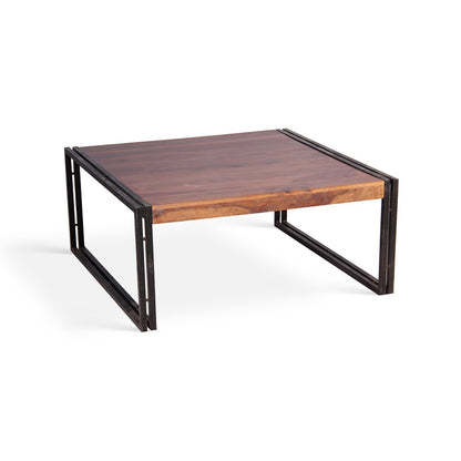 Timbergirl Sheesham Wood coffee Table with Iron Legs