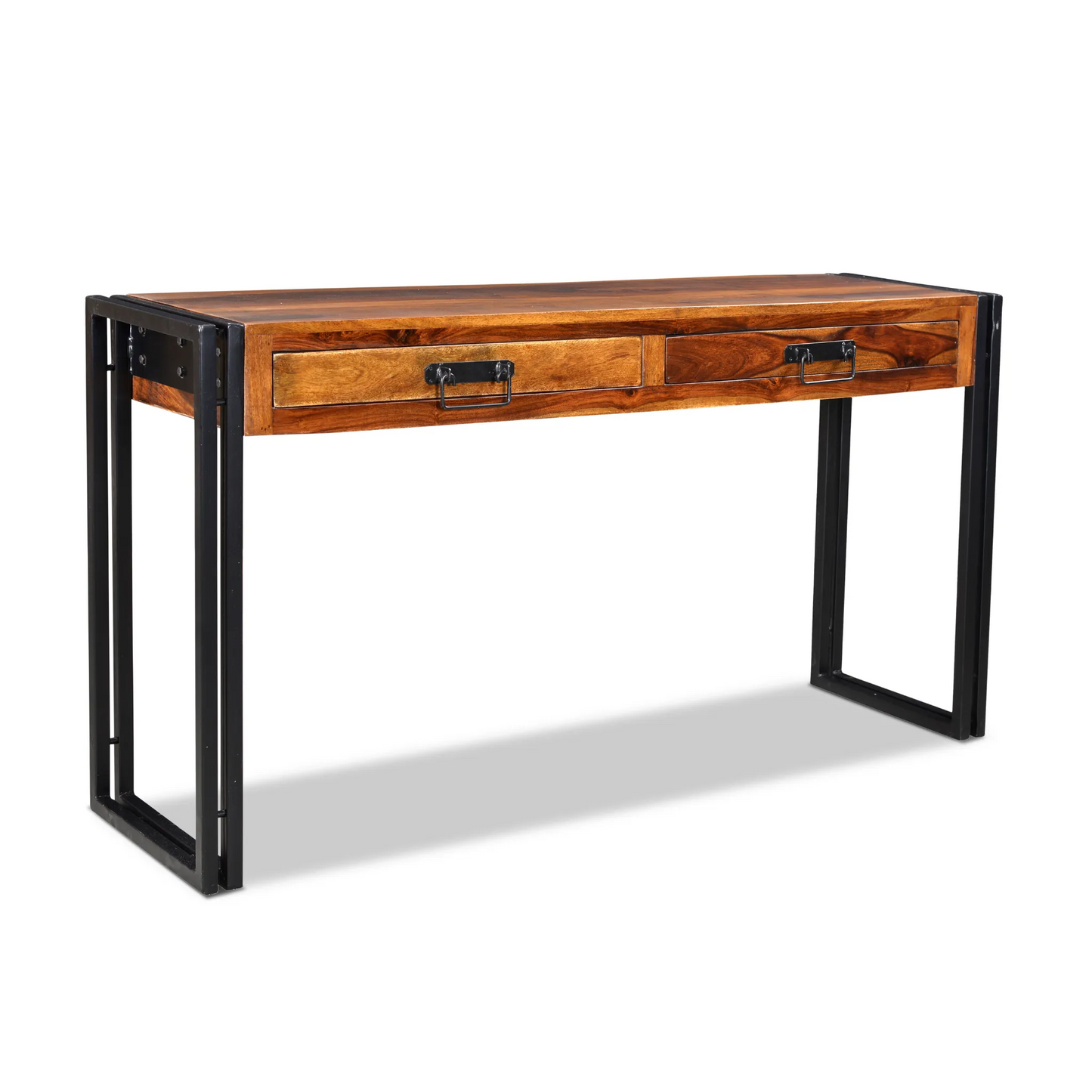 Timbergirl Solid Sheesham Wood Console Table with Metal Legs