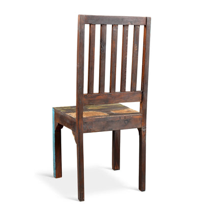 Reclaimed wood Rustic Multicolor Chair  -Set of 2