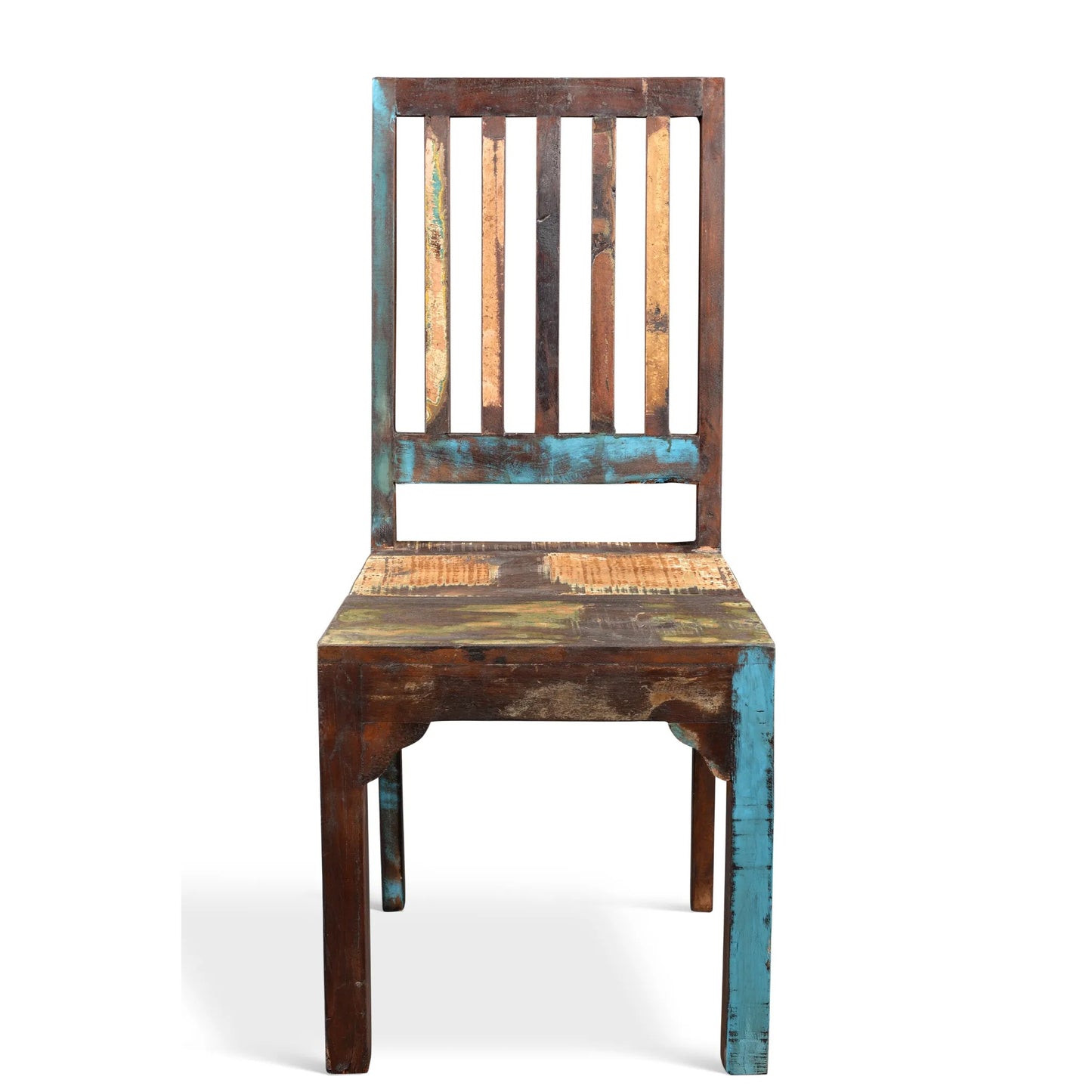 Reclaimed wood Rustic Multicolor Chair  -Set of 2