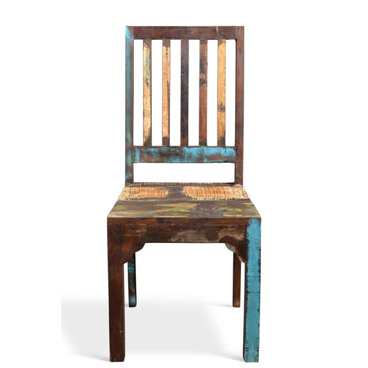 Reclaimed wood Rustic Multicolor Chair  -Set of 2