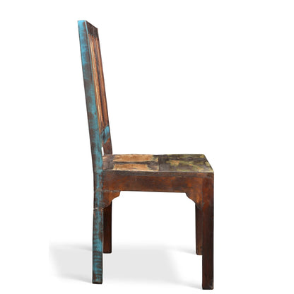 Reclaimed wood Rustic Multicolor Chair  -Set of 2