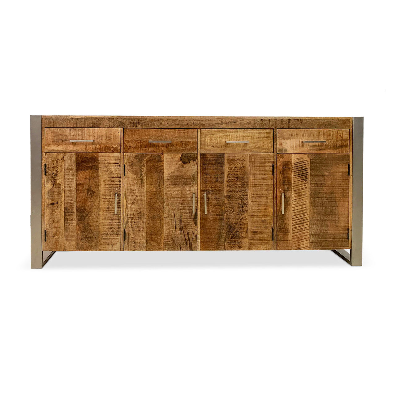 Reclaimed wood Sideboard with Silver Legs