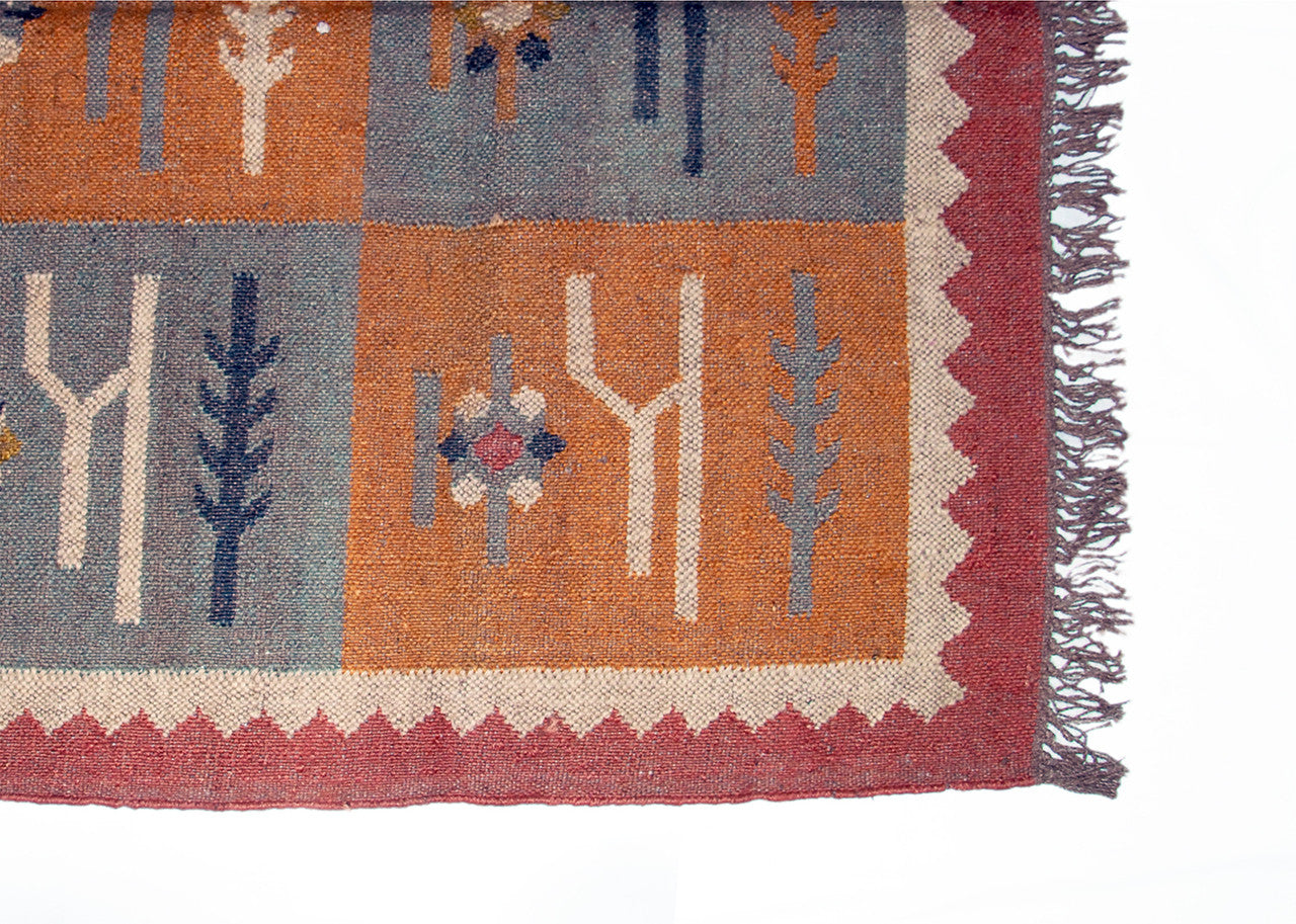 Wool Jute Kilim Rug 4'x6' - 4000R23