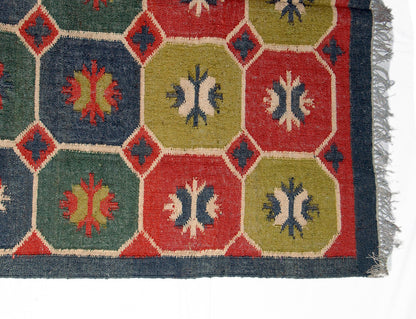 Wool Jute Kilim Rug 5'x8' - 5000R17