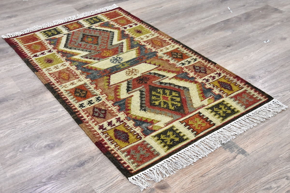 Timbergirl Kilim Rust Wool and Cotton Handmade Rug