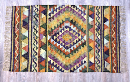 Timbergirl Southwestern Multi 100% Cotton Handmade Rug