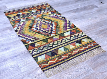 Timbergirl Southwestern Multi 100% Cotton Handmade Rug