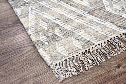 Timbergirl Kilim Sand Wool and Cotton Handmade Rug