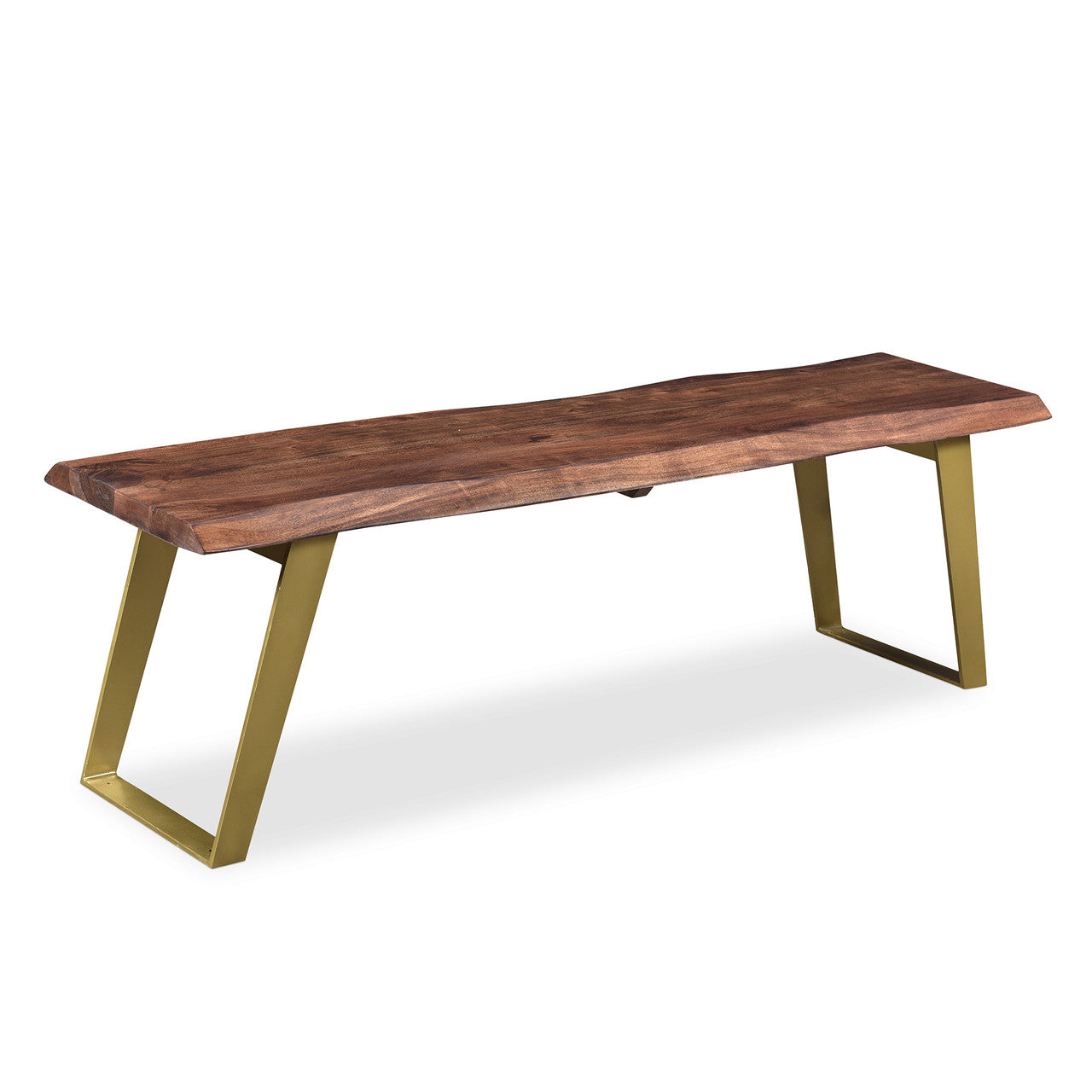 Timbergirl Sheesham  Live Edge Gold Legs Bench