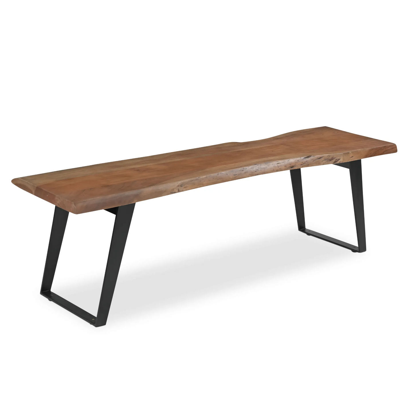 Acacia Live Edge Black Legs Bench